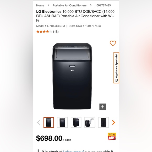 LG portable Air Conditioner - Picture 1 of 4